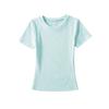 Ropa de Mujer Transfronteriza al por Mayor Camiseta Deportiva de Manga Corta con Cuello Redondo para Mujer Verano Nuevo Ajustada Elástica Hip-Hop Top de Fitness