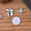 Colgante de perro Yugui con lazo de plata pura S999, pulsera de dibujos animados, joyería, llavero, accesorios para pulsera DIY