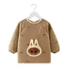 Bata infantil para otoño e invierno, babero impermeable y resistente a las manchas para bebés al comer, adecuada para preescolar y se puede usar como delantal de alimentación para bebés