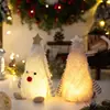 Enfeites de decoração de Natal, estatueta criativa em formato de árvore de Natal com luzes, árvore de Natal tridimensional para decoração de mesa e vitrine