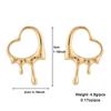 Pendientes Originales Kenjie con Diseño de Patrón Natural de Metal Líquido en Forma de Corazón para Mujer Europeos y Americanos Nuevos Pendientes de Lava 2024