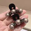 Nuevo Clip de Terciopelo de Gama Alta para Frente Negro Estilo Coreano Cuadrado de Ladrillo con Perlas Pinza Pequeña Giratoria para Flequillo Pasador de Moda