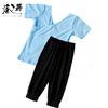 Traje Multicolor de Manga Corta Cruzado en el Pecho para Niñas, Body de Manga Larga Azul Zafiro Rojo, Traje de Baile Cómodo de Algodón Puro para Entrenamiento de Adultos