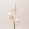Ornamento de Arranjo de Flores para Casa 5 Cabeças Orquídea Vanda Orquídea Phalaenopsis Flor Artificial Flor de Seda Flor Falsa Planta Verde Hall de Entrada Arranjo de Flores de Chão