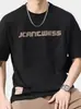 2026 Nueva Camiseta Casual Americana de Verano para Hombre Cuello Redondo Letra Manga Corta Moderna Versátil Camiseta de Media Manga Ropa para Hombre
