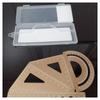 Set de Escuadras Metálicas Juego de Cuatro Piezas Especial para Estudiantes de Primaria Grabar Nombre Regla Triángulo Regla Transportador Set de Reglas Multifuncional