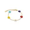Dazan Chain Atacado Moda Transfronteiriça Europeia e Americana Conjunto de Pulseira Colar Corrente de Cintura Tornozeleira Flor de Lírio Colorida em Aço Titânio