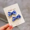 Grampo de Cabelo Casual Infantil Mini Laço Xadrez Presilha para Franja de Menina 3,5cm Presilha de Tecido Atacado