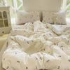 Conjunto de Roupa de Cama Fresco de Algodão Lavado de Quatro Peças Classe A Desenho Animado Princesa Dormindo Nu Lençóis de Cama Capa de Colcha Conjunto de Três Peças para Dormitório