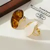Anel irregular em liga de resina estilo Melard, moda feminina, anel cor de café retrô, joias estilosas e elegantes, atacado