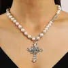 Joyería Transfronteriza Europea y Americana, Collar de Moda Apilable de Cadena Larga de Cuentas, Collar Personalizado de Hebilla Ot de Perlas Estilo Retro