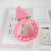 Diadema de Felpa de Durazno Lindo Transfronteriza para Mujer Maquillaje y Lavado de Cara Lindo y Dulce Bordado Marrón Durazno Venta al por Mayor