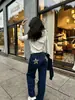 Transfronterizo 2026 Jeans de Verano para Mujer Estilo Americano Estrellas Estampado de Leopardo Rectos Ajustados Versátiles Sueltos Pantalones Largos Modernos