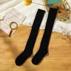 Calcetines de otoño e invierno para pantorrilla, calcetines de algodón para mujer, calcetines cálidos de rizo engrosados, color liso, tendencia coreana ins, calcetines altos hasta la rodilla