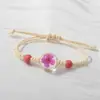 Pulsera de Serie de Flores Secas al por Mayor Vidrio Espécimen de Flor Real Gipsófila Flor de Durazno Árbol de la Fortuna Mariposa Pulsera Escénica Joyería