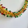 Decoración Navideña Guirnaldas de Hojas Metálicas, Guirnaldas de Cinta, Tiras Coloridas Densas, Suministros para Decoración de Fiestas Navideñas, Adornos Colgantes