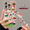 Pulseira kt Cat Tela Cheia Adequada para Apple 16E Capa de Celular Fio de Pena 13Promax Desenho Animado Fofo 15 Sensação de Alto Padrão 14
