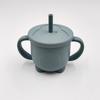 Taza de Silicona con Popote de Dibujos Animados Transfronteriza, Taza para Snacks, Taza de Aprendizaje para Bebés y Niños Pequeños, Taza de Agua para Bebé, Taza de Silicona para Niños