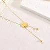 Nuevo y Moderno Versátil Collar de Acero de Titanio Esmerilado con Borla de Trébol de Cuatro Hojas de la Suerte, Chapado en Oro de 18 Quilates, No se Desvanece, Joyería Sencilla