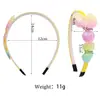 Diadema de Colores Nuevos Personalizados Transfronterizos Corazón Estrella Arcoíris Degradado Diadema de Corazón Melocotón Accesorios para el Cabello de Fiesta Infantil Pasador