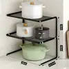 Estante de niveles para encimera de cocina Estante de almacenamiento Estante para ollas Organizador Gabinete Almacenamiento de utensilios de cocina Divisor de compartimentos de múltiples capas