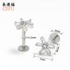 Pendientes de Acero Inoxidable Europeos y Americanos con Circonita de Botón de Alta Gama Versátiles Flor Hélice Interna Labio Stud Joyería para Piercing Corporal