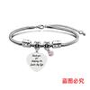 Pulsera Europea y Americana Transfronteriza Acero Inoxidable Hueso de Serpiente Pulsera Día de la Madre Conmemorativa Diamante Rosa Regalo de Vacaciones Grabado Pulsera de Acero de Titanio
