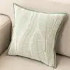 Almofada Jacquard de Veludo Estilo Vintage Cremoso para Sofá Sala de Estar Almofada de Costas Luxo Leve Retro Travesseiro de Cabeceira Pousada Folhas