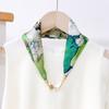 Lenço de Seda com Fivela Magnética Novo Estilo Primavera e Outono Lenço Feminino Faixa de Cabelo Longa Camisa Decorativa para Usar Lenço com Pérola Lenço da Moda Atacado