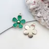 1 Accesorio de Joyería DIY Verde Aleación Esmalte Flor de Cerezo Colgante Llavero Pendientes Accesorios para el Cabello Encanto para Teléfono Venta al por Mayor