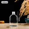 Garrafa de Vinho de 50ml, Garrafa de Licor de Vidro, Garrafa Reutilizável com Tampa, Garrafa Plana, Garrafa de Vinho de Frutas, 50-500ml Pequena Atacado Vidro Sódio-Cálcio