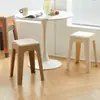 Bancos de plástico para uso doméstico, apilables, engrosados, tapizados, bancos cuadrados, fáciles de almacenar, taburetes altos simples, sillas antideslizantes para mesa de comedor