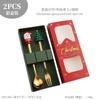 Colher de Natal Transfronteiriça W Talheres Colher de Aço Inoxidável Colher de Árvore de Natal Alce Aço Inoxidável Alto Valor de Cor Talheres de Natal