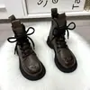 Botas Martin gruesas con suela gruesa y forro polar para mujer, colección otoño/invierno 2026, botas de algodón con suela suave, botas versátiles de estilo británico, botines de moda para mujer
