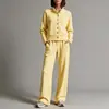 Conjunto de Moda Europeia e Americana para Mulheres 2026, Cor Sólida, Gola Alta, Cardigan Moletom e Calça de Pernas Largas, Popular em Plataformas Independentes de E-commerce