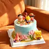 Figurinhas de desenho animado em PVC: Dragon Ball, Shin-chan, Esparta, Bob Esponja, Luffy, Decoração de bolo com ornamentos de Buda sentado em meditação