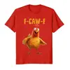 Algodão Transfronteiriço Tf-Caw-F Frango Engraçado Humor Adulto Galo Terrier Camiseta Masculina Camiseta Feminina Blusa de Manga Curta