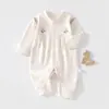 Mono de exterior lindo para bebé niña, mameluco de algodón puro para bebé de primavera y otoño, costura sin costuras Clase A
