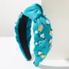Diadema Heming Moda Europea y Americana Diadema de Tela Ancha Nudosa para Mujer Barroca con Forma de Corazón Pedrería Perla Accesorio para el Cabello de Nicho