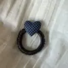 Goma para el pelo de cuadros grande con forma de corazón, estilo retro coreano, cuerda elástica de alta gama para coleta, accesorio para el pelo para mujer
