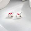 Aretes de botón de conejo para mujer, pequeños, lindos, de animales, zodiaco, simples, para estudiantes, diarios, para dormir, joyería para orejas libre