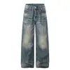 Jeans Retro Americanos con Bigotes para Hombre y Mujer, Nueva Marca de Moda Primavera Pantalones Rectos Sueltos de Gama Alta, Pantalones Largos de Pareja