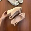 Zapatos de Cuña Populares para Mujer Verano 2026 Nuevo Estilo Lazos Sin Espalda Peep-Toe Sandalias Casuales con Punta Abierta para Mujer