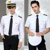 Uniforme de Capitão Cabeleireiro Camisa de Manga Longa Primavera e Verão Modelo Masculino Bar KTV Macacão de Manga Curta Camisa Vazio Menos Uniforme