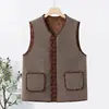 Moda Outono e Inverno Novo Estilo Colete de Lã para Mãe, Espessado com Partículas de Lã, Adequado para Meia-Idade e Idosos, Colete de Outerwear Quente