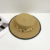 Sombrero de Paja Plano de Ala Corta Estilo Francés con Lunares para Mujer Verano Vacaciones en la Costa Viajes Sombrero Plano de Paja Sombrero de Sol para Playa Moderno