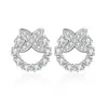 Aretes circulares estilo bosque para mujer, aretes de moda otoño e invierno, aretes de diseño de nicho de lujo ligero, joyería de plata s925 al por mayor