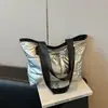 Bolsa Tote Feminina Nova Moda Outono/Inverno 2026 Estilo Coreano Bolsa de Algodão Espacial Bolsa de Ombro Bolsa de Mão Bolsa Tendência