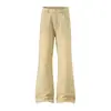 Pantalones de pierna ancha rectos ligeramente acampanados color negro ean, corte holgado retro estilo americano, jeans largos adelgazantes para hombre
