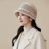 Chapéus para Avós de Meia-Idade e Idosos Outono e Inverno Novos Chapéus de Bacia de Tricô de Pelo de Coelho de Alta Qualidade Chapéus de Lã Espessos à Prova de Frio para Uso Externo Venda por Atacado